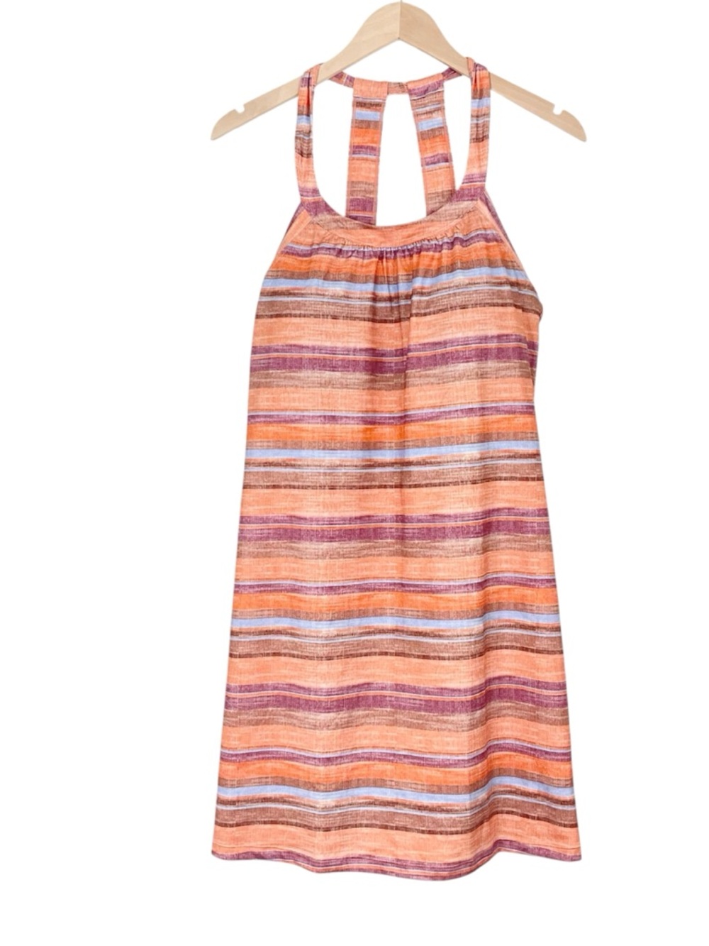Prana Cantine Dress Terra Soleil Stripe Size Large
